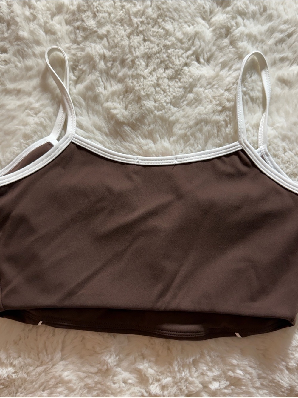 Posie Active Brown Workout Set with White Trim - Picture 2 of 6